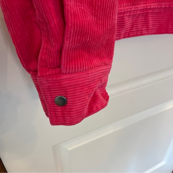 ON 34th Like NEW Vibrant Hot Pink Wide Wale Corduroy Snap Up Jacket - Picture 7 of 13